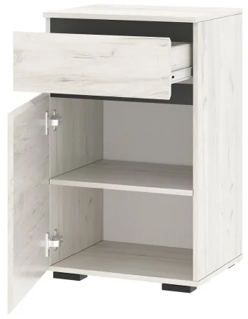 Тумба Гретта 1С1Я дуб крафт белый/антрацит