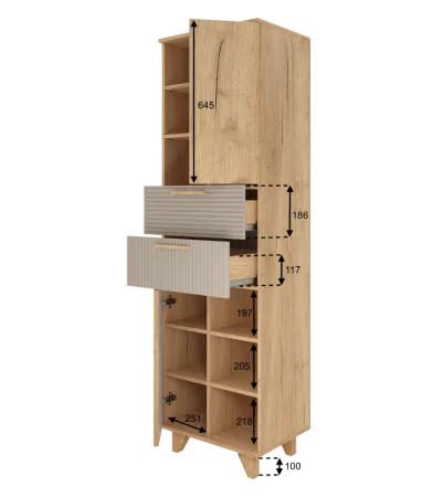 Стеллаж Ньерд дуб вотан/ива пепельная