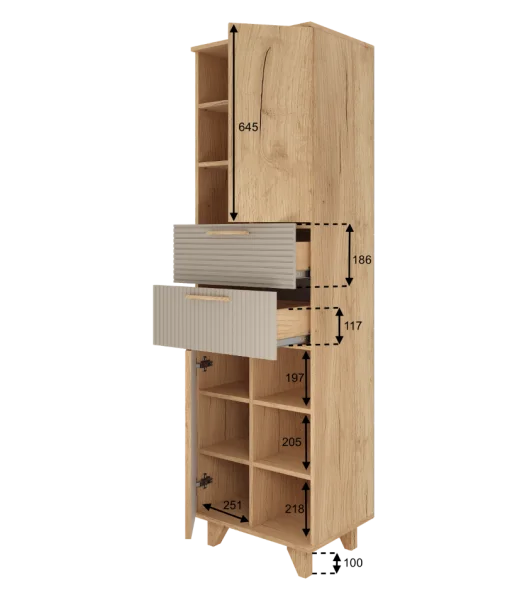 Стеллаж Ньерд дуб вотан/ива пепельная