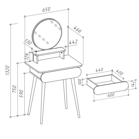 Трюмо 4-25920 белый