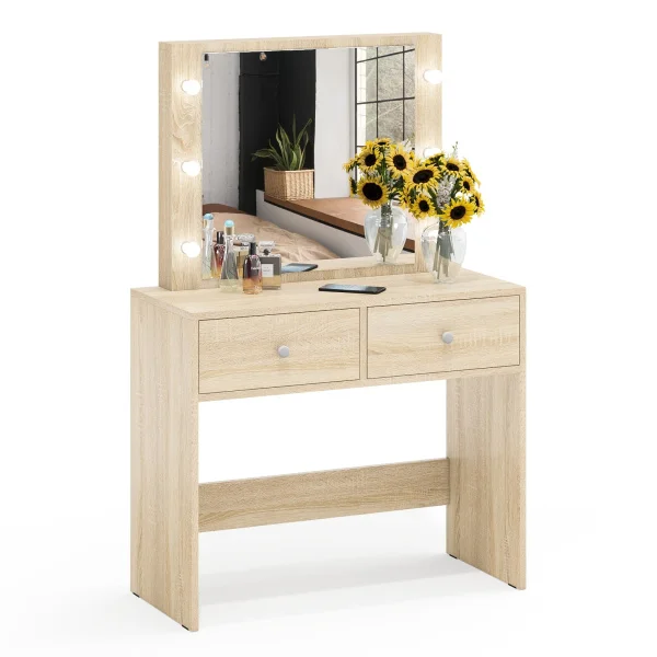 Стол косметический с подсветкой СТ-5 дуб сонома