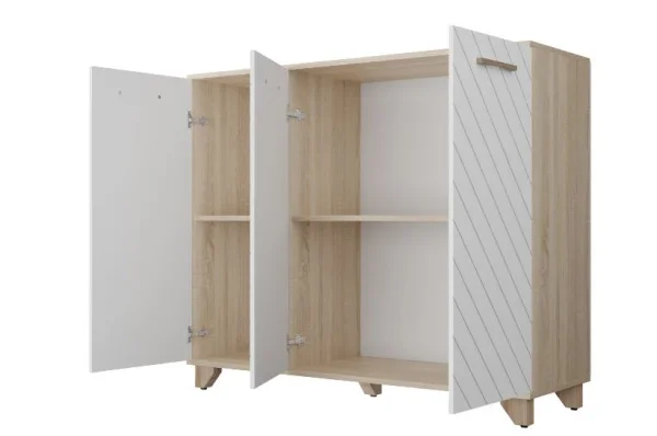 Комод Стокгольм дуб сонома/белый матовый