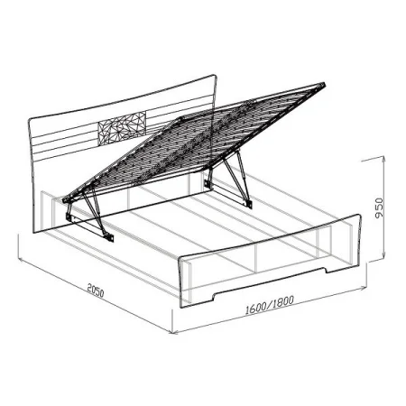 Кровать Атлантида с подъемным механизмом венге/белый глянец