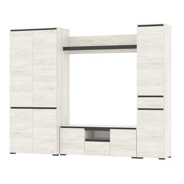 Модульная гостиная Гретта дуб крафт белый/антрацит