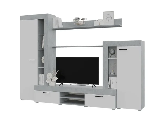 Гостиная Дельта белый/бетон