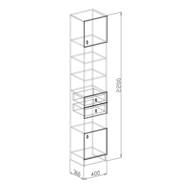 Пенал открытый Вега гикори джексон/керамик софт