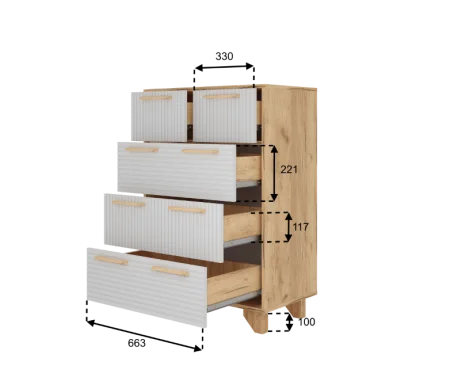 Комод Ньерд 700.5 дуб вотан/белый софт