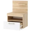 Тумба прикроватная Соната ТС-450 дуб сонома/белый глянец