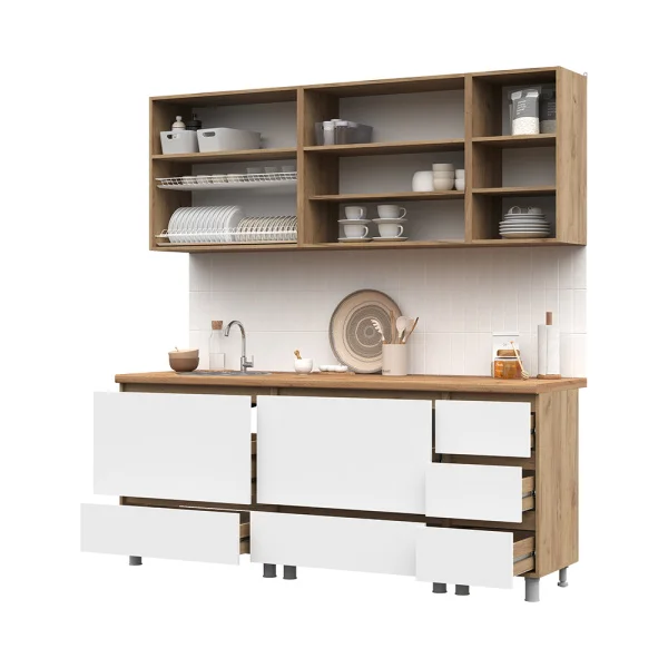 Кухня Хелен 2,0 дуб крафт золотой/белый