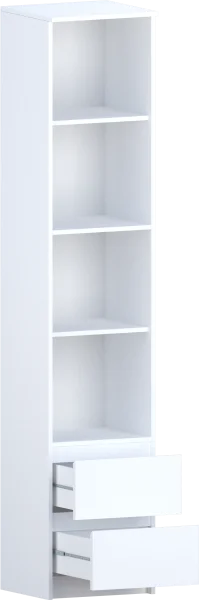 Стеллаж с ящиками Б 5.04 белый (серия без ручек)