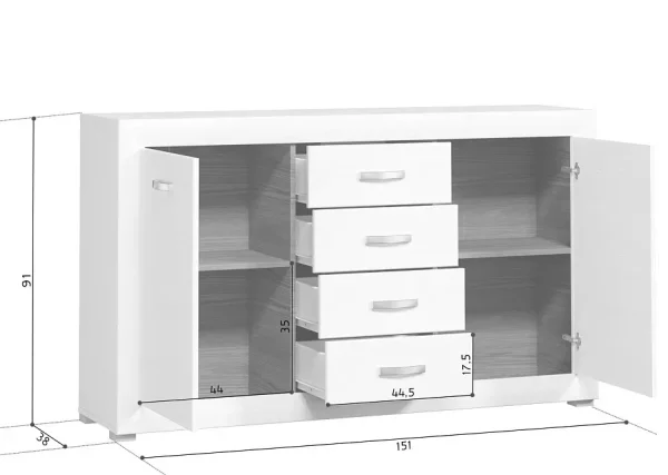 Тумба Мальта KOM2D4S лиственница сибирская/орех лион