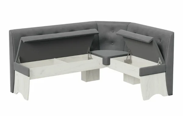 Кухонный комплект Барселона дуб крафт белый, микровелюр Duna Steel