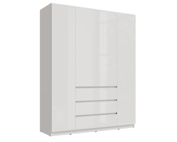Шкаф Челси 1600 белый/белый глянец