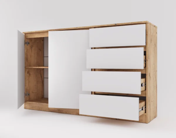 Комод Охта Лайт 1600.4 дуб вотан/белый