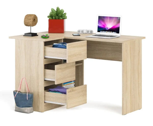 Угловой компьютерный стол МС-16 дуб сонома (левый)