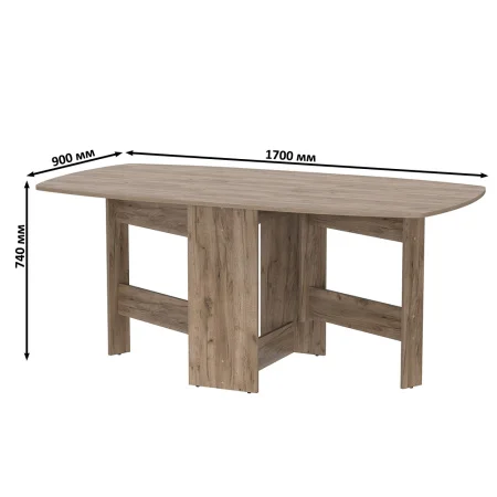 Стол-книжка раскладной 1-65 дуб крафт табачный