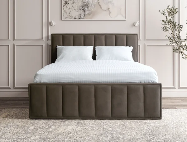 Кровать Лана 180х200 с подъемным механизмом, велюр шоколад