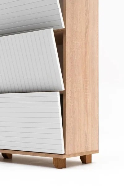 Обувница Копенгаген 6 ящиков дуб сонома/белый матовый