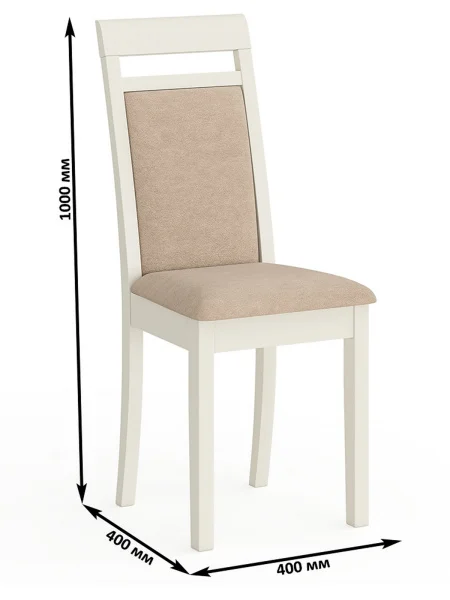 Стул Гольф-12 слоновая кость, ткань велюр бежевый 05