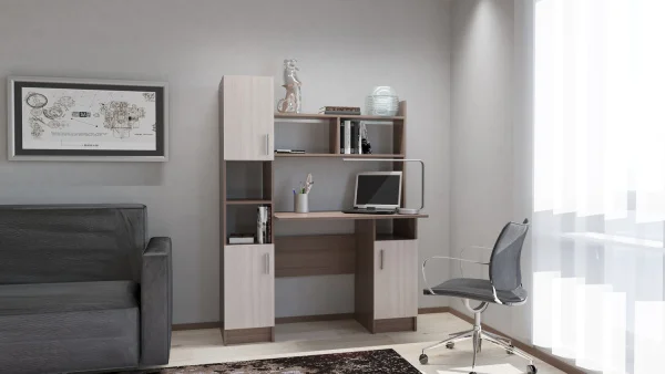 Стол компьютерный ПКС-6 ясень шимо темный/шимо светлый