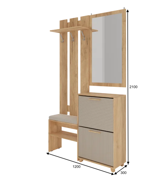 Прихожая Ньерд дуб вотан/ива пепельная