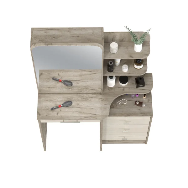 Трюмо 4-25101 Верона дуб крафт серый/скандинавское дерево белое