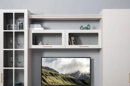 Шкаф-витрина Ричфорд 16.396 моно керамика/кашемир