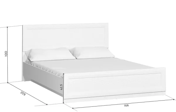 Кровать Мальта LOZ 160x200 лиственница сибирская/орех лион