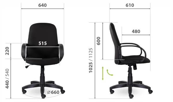 Кресло Эльф Н/п пластик черный