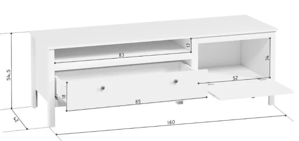 Тумба под телевизор Ева (Хельга) RTV1D1S белый