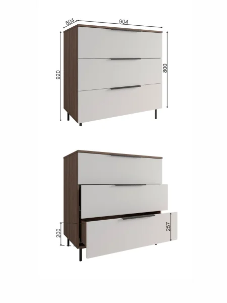 Комод Роза 900 орех франклин/бежевый софт тренто