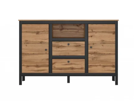 Тумба Лофт KOM2D2S/150 дуб вотан/черный