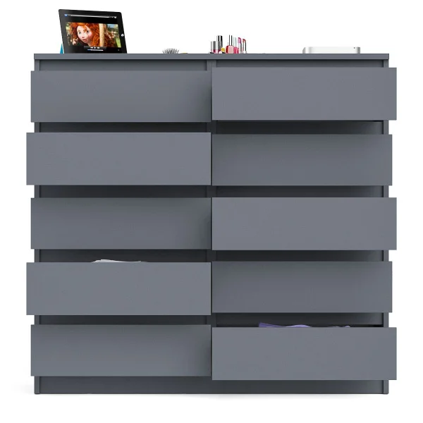 Комод десять выдвижных ящиков МК 1200.10 графит