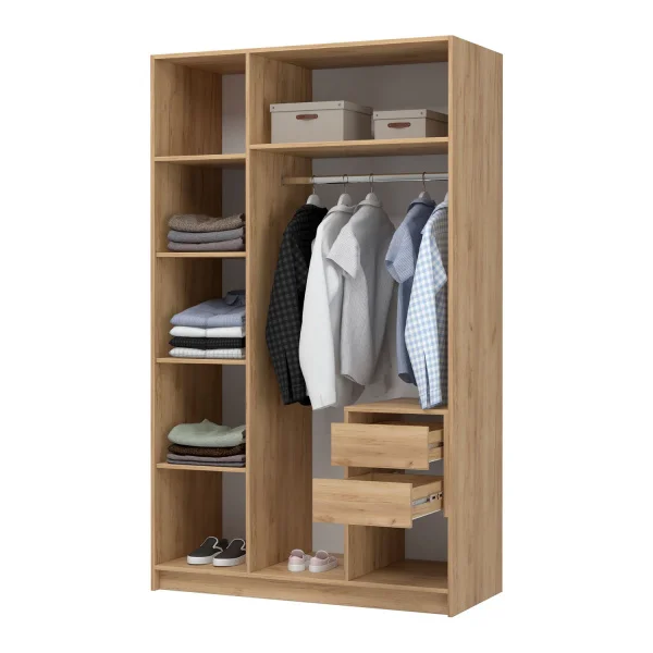 Шкаф 3-х створчатый Лион ШК-02 с антресолью АН-02 дуб крафт/графит серый