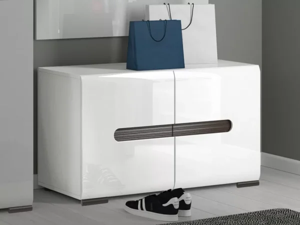 Тумба для обуви Ацтека SFK2D белый глянец