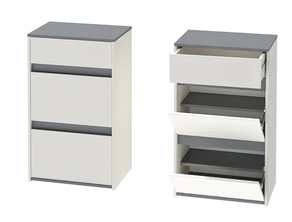 Модульная прихожая Иннэс-12 миндаль/графит