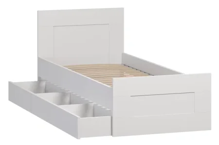 Кровать одинарная Сириус с ящиками 90х200 белый