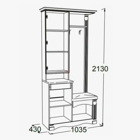 Прихожая Саша-15 белый/анкор светлый
