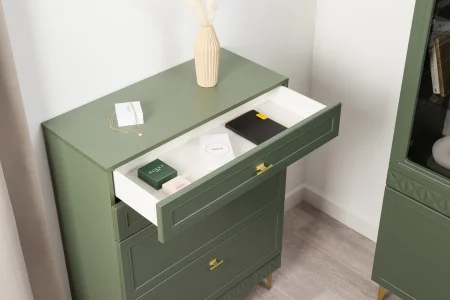 Комод Марион 16.249 дымчатый зеленый/олива шагрень