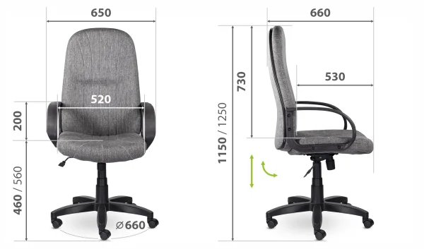 Кресло С-30 Эфир В пластик черный