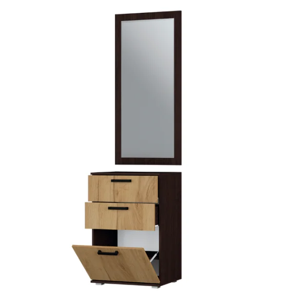 Зеркало с тумбой С-1 Сафари венге/дуб крафт золотой