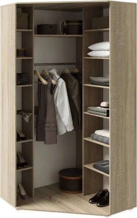 Шкаф угловой универсальный Ким дуб сонома/белый глянец