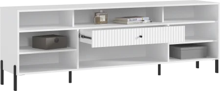 Тумба ТВ Оливия (металл) белый/белый глянец
