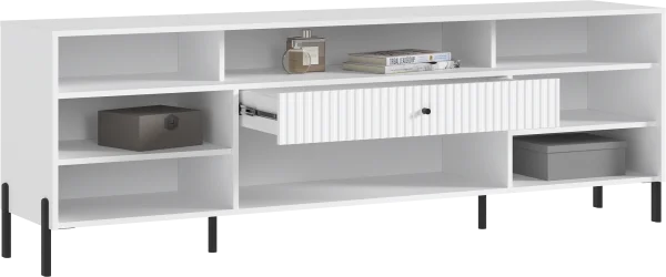 Тумба ТВ Оливия (металл) белый/белый глянец