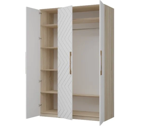 Шкаф 3-х створчатый Копенгаген дуб сонома/белый матовый