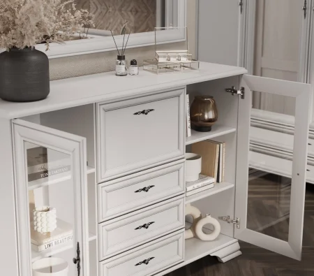 Комод-бар Кентаки KOM2W3S1B белый