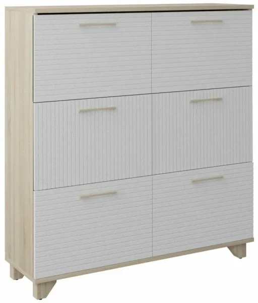 Обувница Копенгаген 6 ящиков дуб сонома/белый матовый