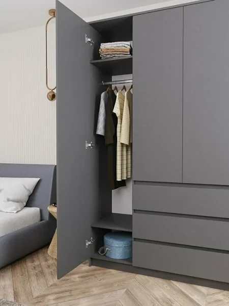 Шкаф трехдверный Мори МШ 1200.1 графит