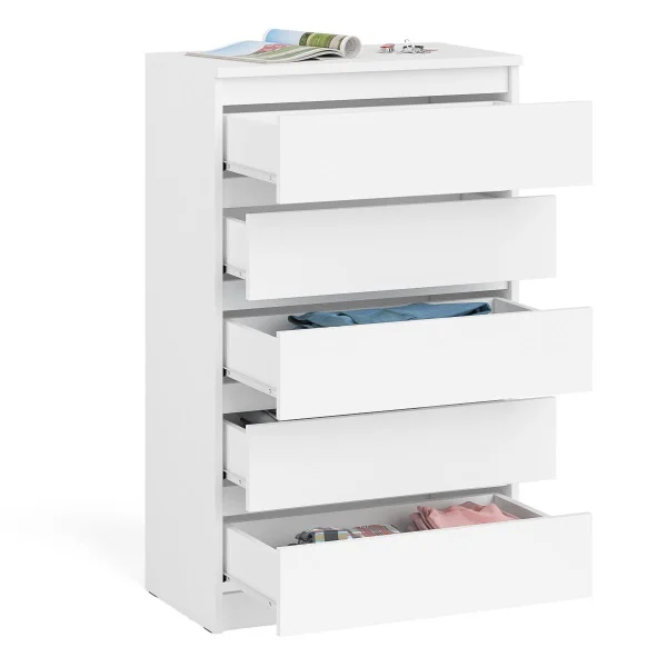 Узкий комод пять ящиков МК 700.5 белый
