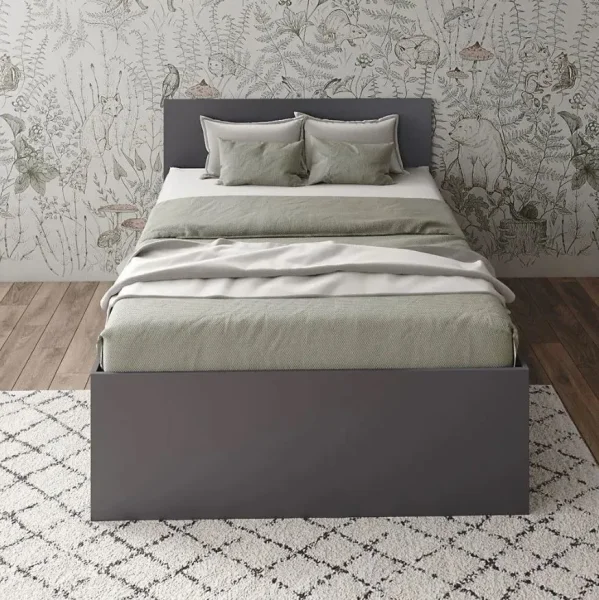 Кровать полутороспальная Мори с ящиками КРМЯ 1200.1 графит